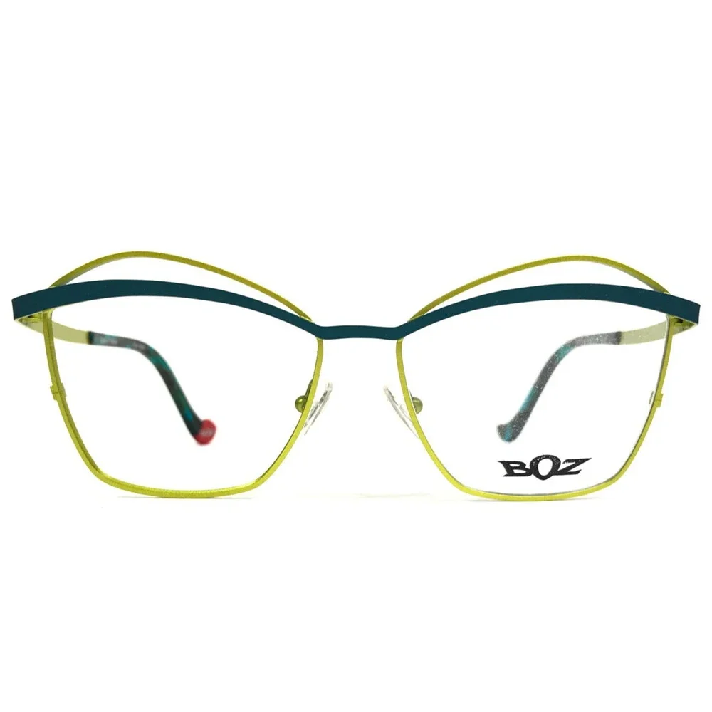 BOZ by J.F. Rey Eyeglasses Frames MADO 4020 Blue Green Wire Cat Eye 53-15-140